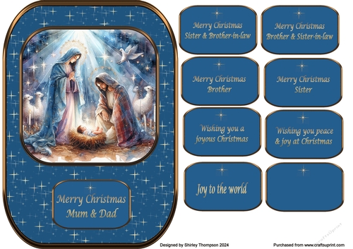A5 Nativity scene quick Christmas card topper.