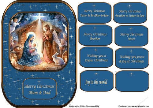A5 Nativity scene quick Christmas card topper.