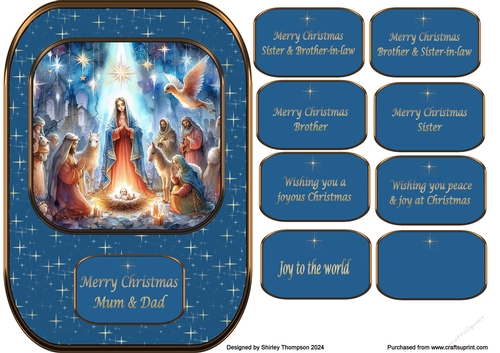 A5 Nativity scene quick Christmas card topper.