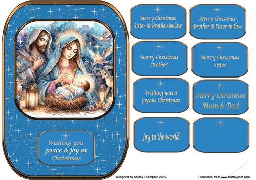 A5 Nativity scene quick Christmas card topper.