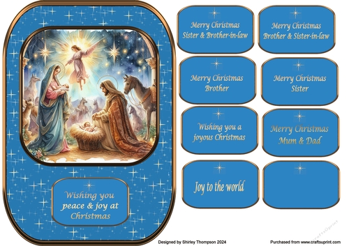 A5 Nativity scene quick Christmas card topper.