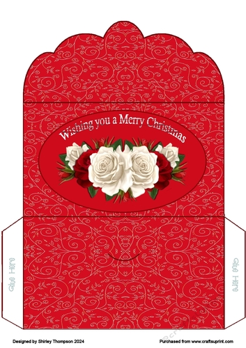 Red & white roses money wallet.