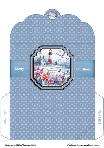 Lighthouse in winter money wallet.