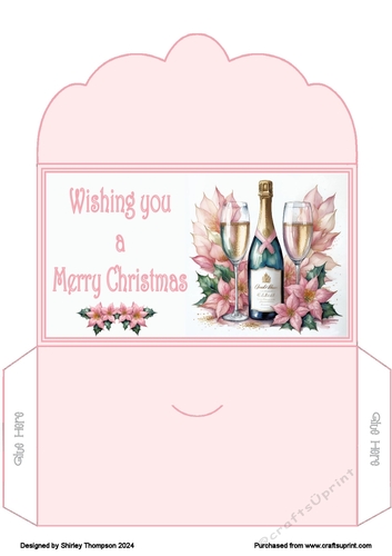 Champagne Christmas money wallet.