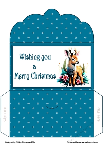 Cute baby deer money wallet (Blue).