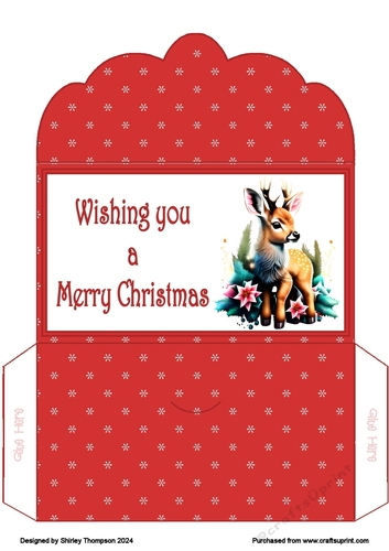 Cute baby deer money wallet (Red).