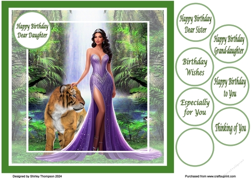 8 x 8 Amethyst princess quick card front