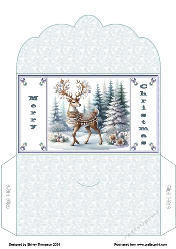 Bejeweled reindeer money wallet.