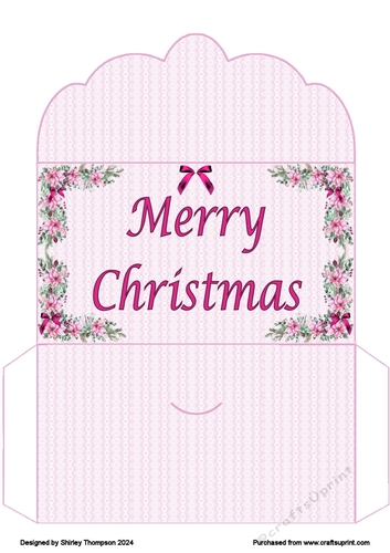 Pink poinsettia & lace money wallet.