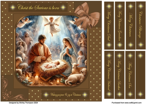 8 x 8 Nativity scene quick card front.3