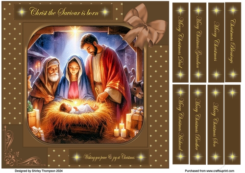 8 x 8 Nativity scene quick card front.4