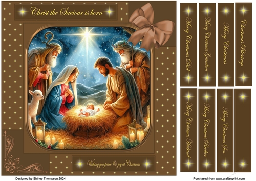 8 x 8 Nativity scene quick card front.5
