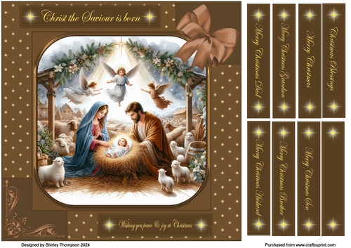8 x 8 Nativity scene quick card front.7