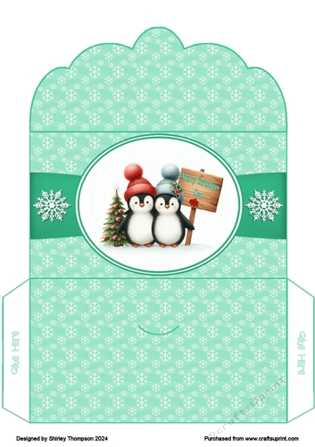 Penguin duo money wallet (Green).