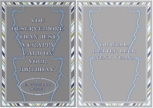 A5 Humorous quick card with insert.