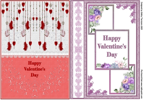 Pair of A5 Valentines Day quick card fronts.
