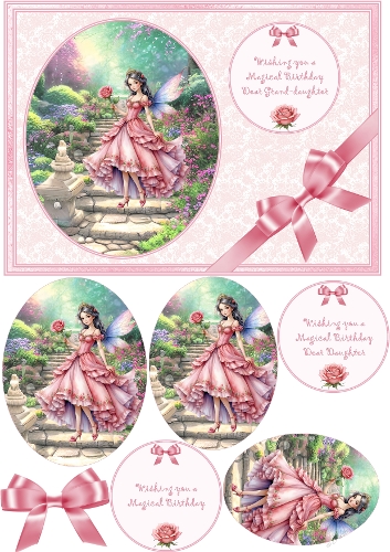 A5 Magical fairy garden step by step card front