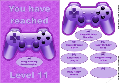 A5 female gamer quick card (age 11).