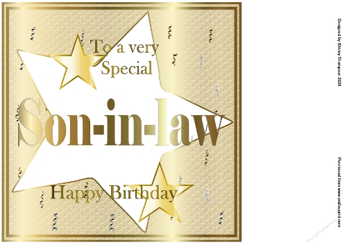 8 x 8 Son-in-law quick card front