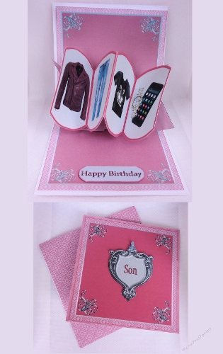 Male birthday twist n pop card with matching envelope