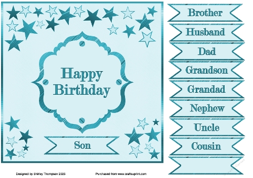 7.5 in blue stars quick card front.