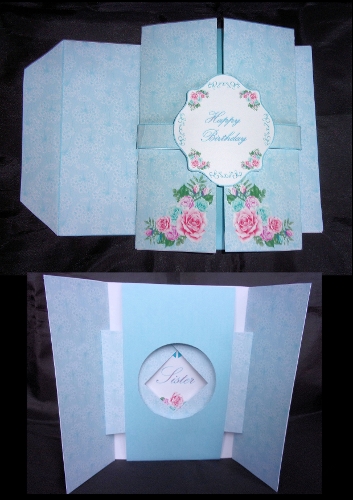 5 x 7 gate fold shutter card with matching envelope.