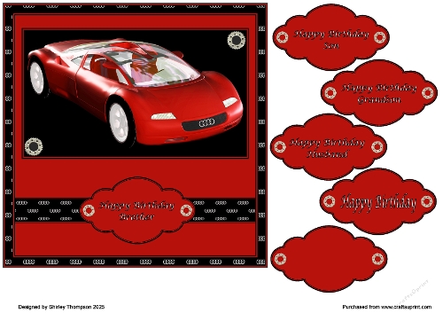 7 x 7 red audi quick card front.