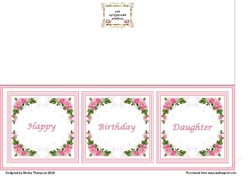 Large pink floral DL card (Daughter).
