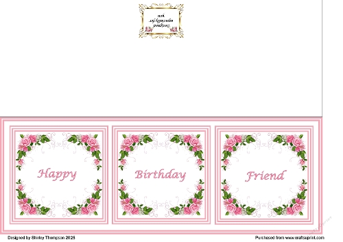 Large pink floral DL card (Friend).