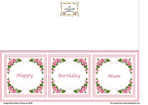 Large pink floral DL card (Mum).