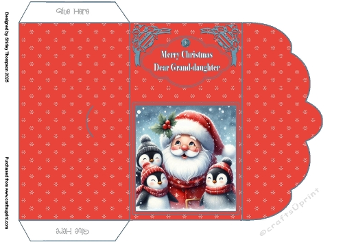 Red Santa & penguin friends money wallet (Grand-daughter).