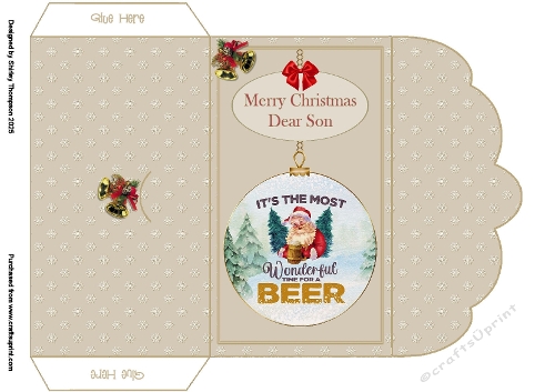 Beer drinking Santa bauble money wallet (Son).