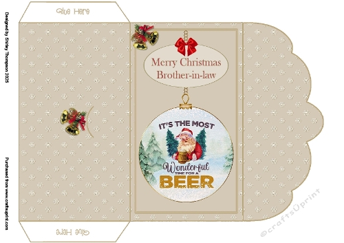 Beer drinking Santa bauble money wallet (Brother-in-law).