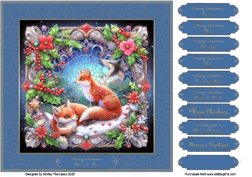 8 x 8 foxes stained glass window.