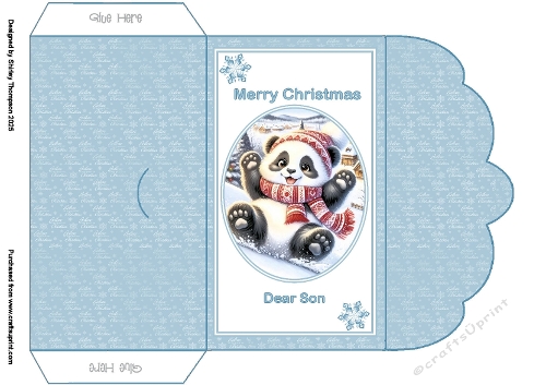 Sliding panda scalloped edged money wallet (Son).
