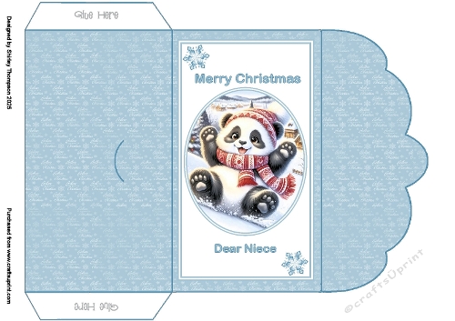 Sliding panda scalloped edged money wallet (Niece).