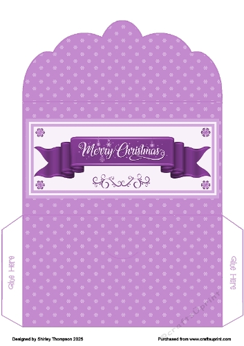 Merry Christmas banner money wallet (Purple).