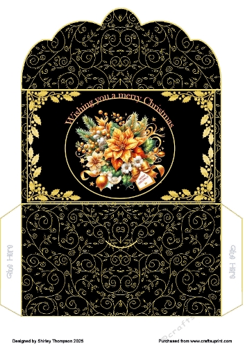 Golden poinsettia money wallet.