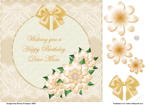 8 x 8 floral step by step card front (Mum).