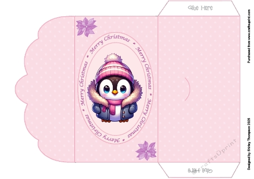 Cute penguin scalloped edged money wallet.