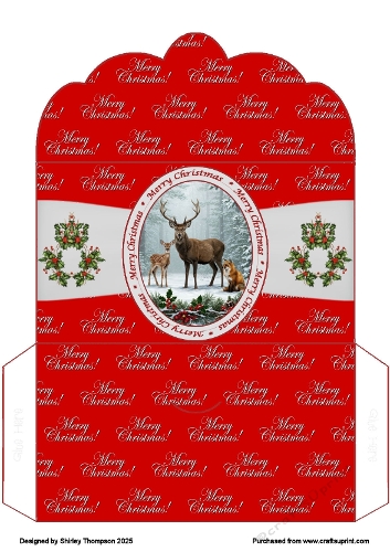 Winter animals scalloped edged money wallet.