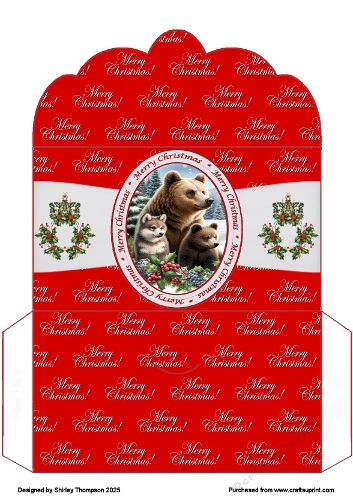 Winter bears scalloped edged money wallet.