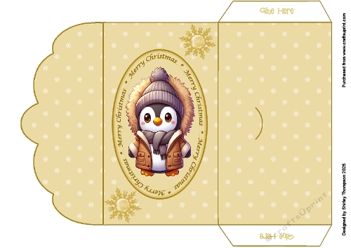 Cute penguin scalloped edged money wallet.
