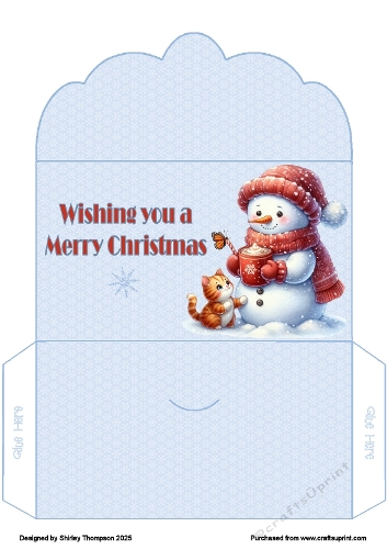 Cute snowman with kitten money wallet.