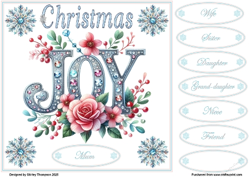 8 x 8 pastel bling quick card front.