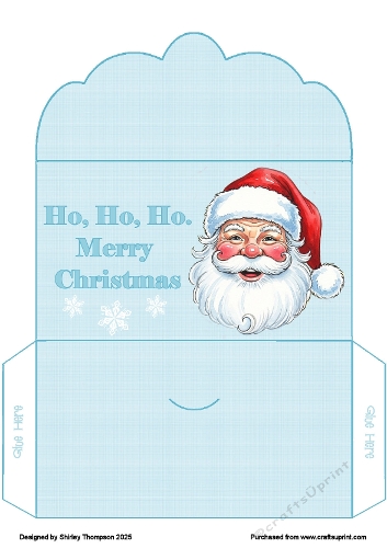 Smiling Santa money wallet (Blue).