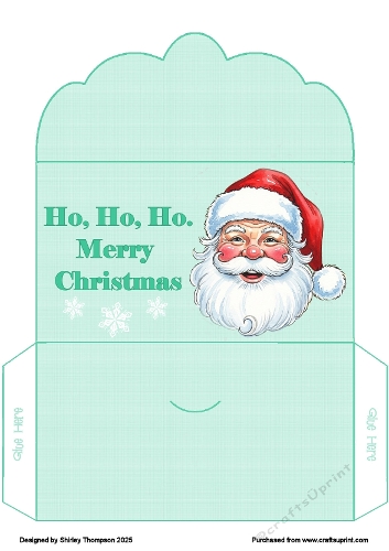 Smiling Santa money wallet (Green).