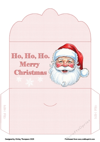 Smiling Santa money wallet (Pink).