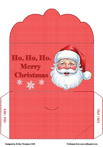 Smiling Santa money wallet (Red).