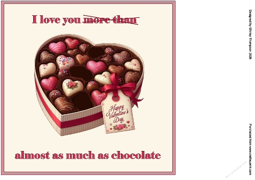 8 x 8 Choccy Valentines Day quick card front.
